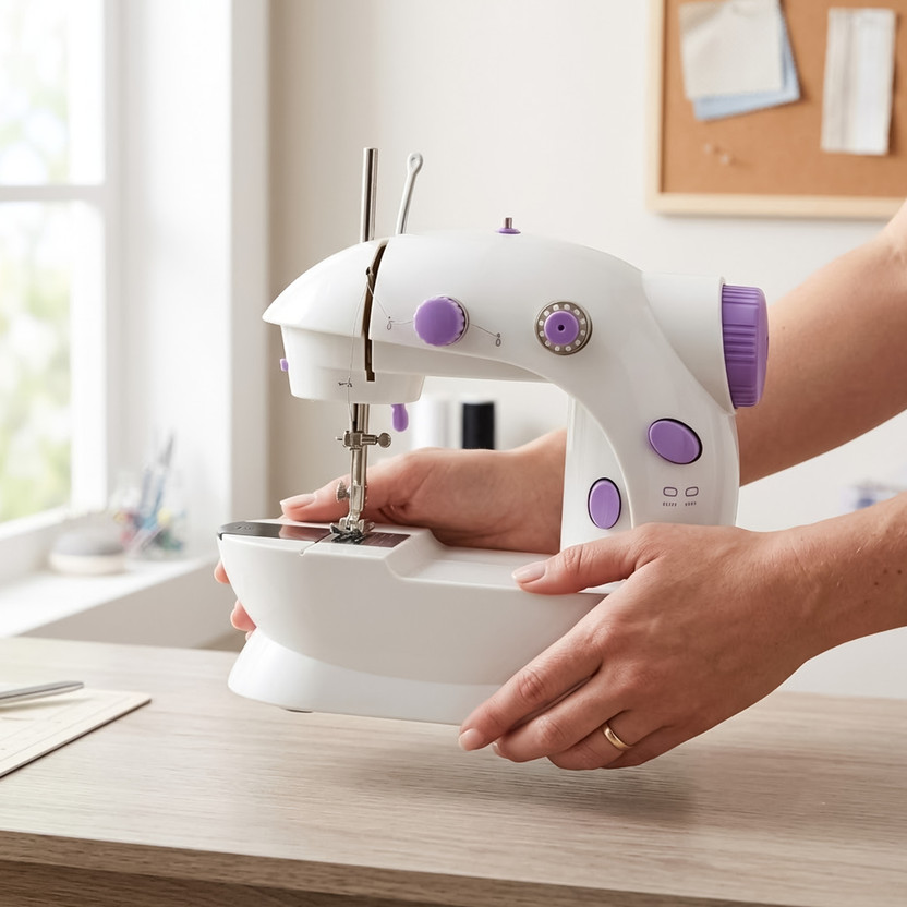 Dozy Mini Sewing Machine | for Beginners | Electric Portable Stitch Machine Electric Sewing Machine 30 built-in stitches 100 SPM Multicolor