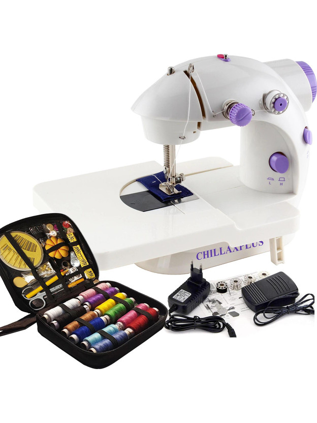 CHILLAXPLUS Silai Machine for Home Tailoring with Table and 82 pcs Sewing Kit Electric Sewing Machine 1 built-in stitches 101 SPM 6 Months Warranty White