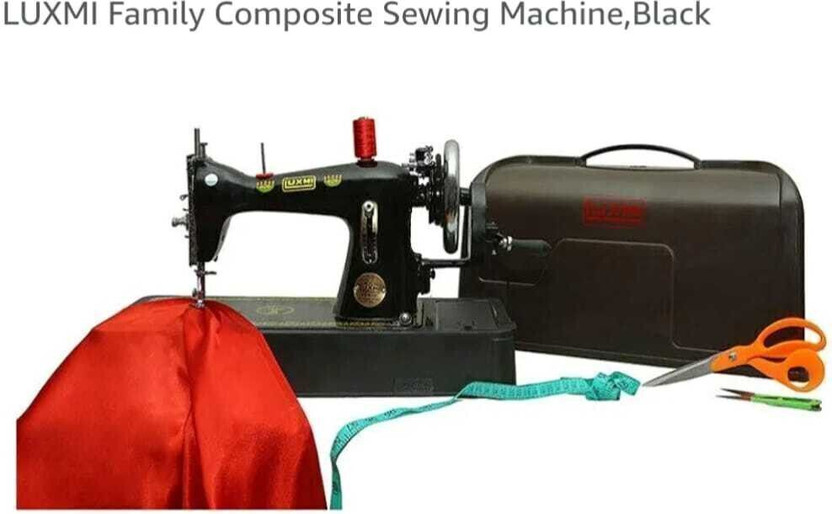 LUXMI Family Composite Manual Sewing Machine 1 built-in stitches 850 SPM 2 Year Warranty Black