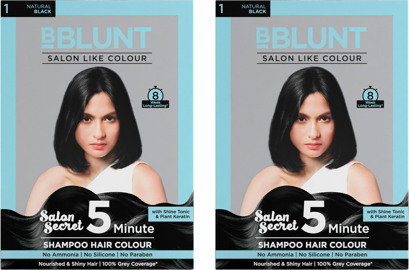 BBlunt BBlunt Natural Black 5 Minute Shampoo Hair Colour for 100% Grey Coverage - 20ml X 5(200 ml) - Flipkart Deal