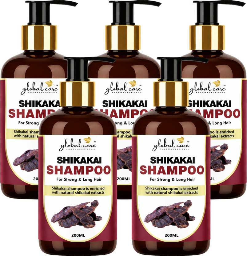 global care (Pack of 5) Shikakai Shampoo 200ml | Hair & Scalp Care | Hair Cleansing(1000 ml)