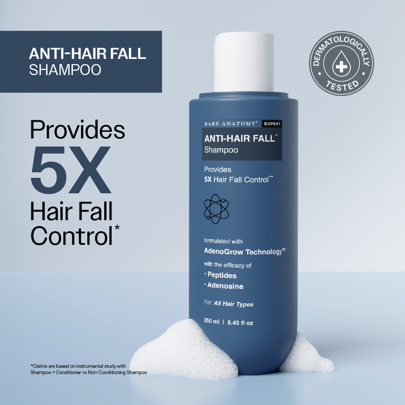BARE ANATOMY 5X Hair Fall Control Shampoo Hair Growth | Paraben & Sulphate Free Shampoo(250 ml)