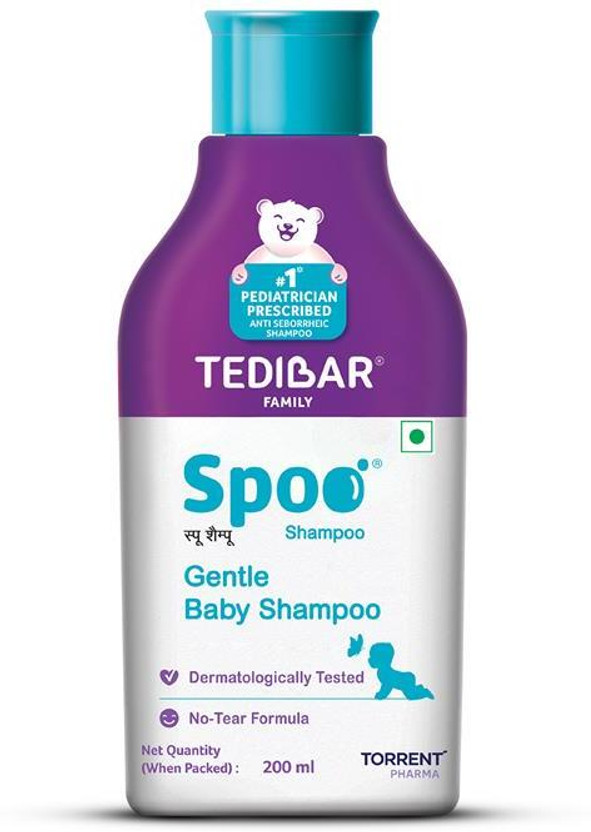Spoo No Tear Formaula Gentle Baby Shampoo from Tedibar Family - By Torrent Pharma(200 ml)