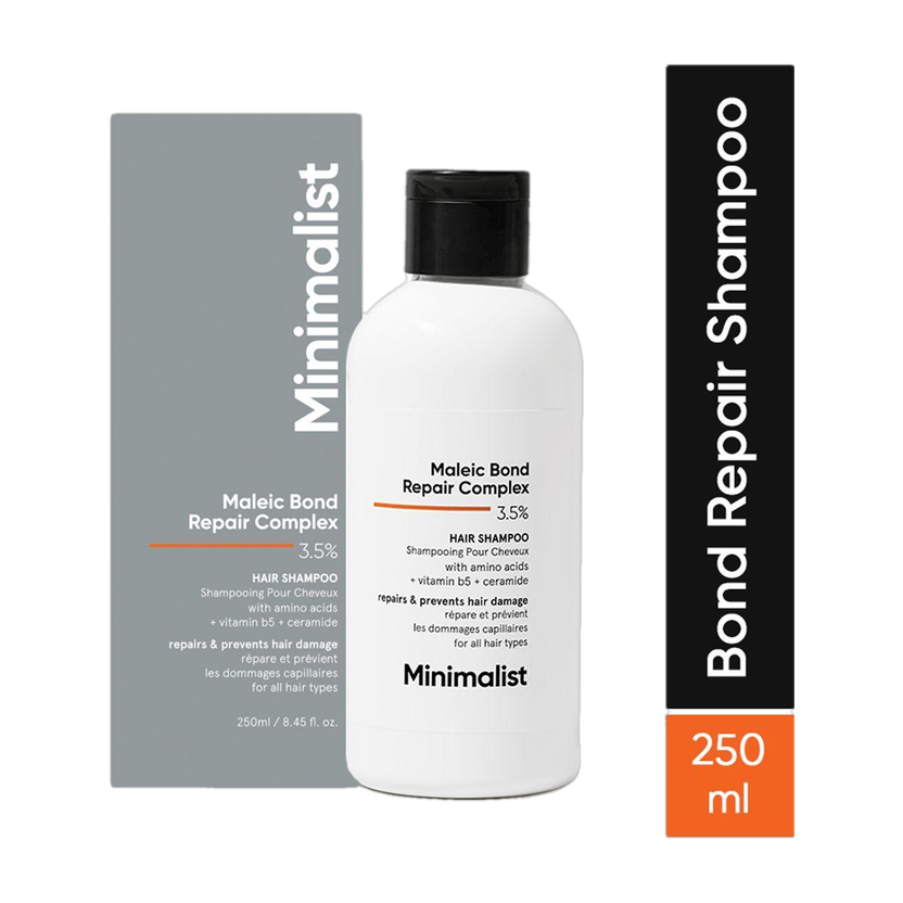 Minimalist Hair Shampoo for Dry,Damaged & Frizzy with 3.5%Maleic Bond Repair Complex(250 ml)