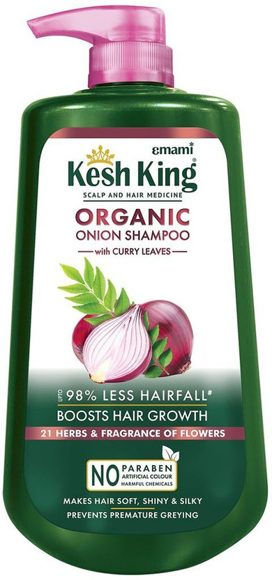 Kesh King Organic Onion Shampoo with Curry Leaves | Anti Hair Fall | Paraben Free|(1000 ml)