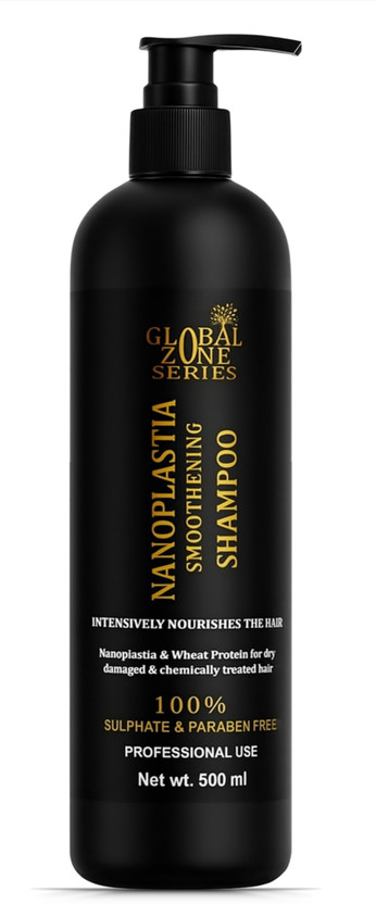 GLOBAL ZONE SERIES Nanoplastia Smoothening Shampoo for chemically Treated & Dry hairs Sulphate-Free(500 ml)