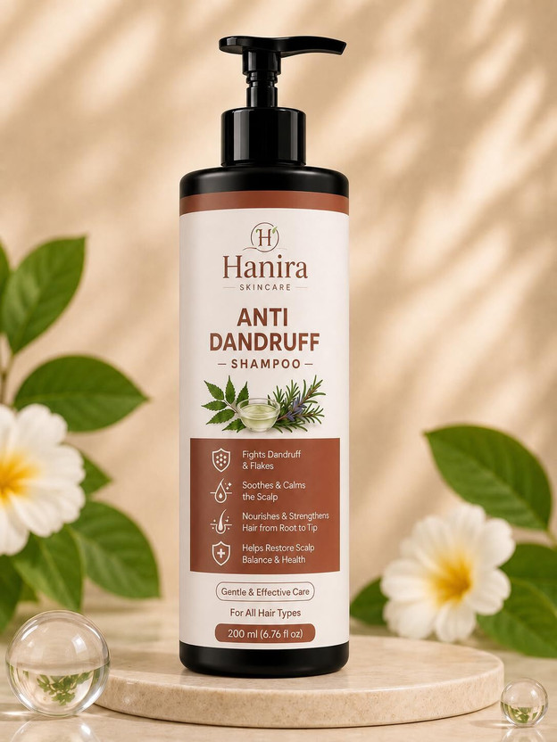 Hanira Skincare Anti Dandruff Shampoo for Men & Women | Dandruff & Flakes Control, Scalp Care(200 ml)