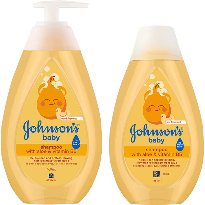 JOHNSON'S BABY No More Tears Shampoo (500ml+200ml) Home & Travel Combo Pack(700 ml)