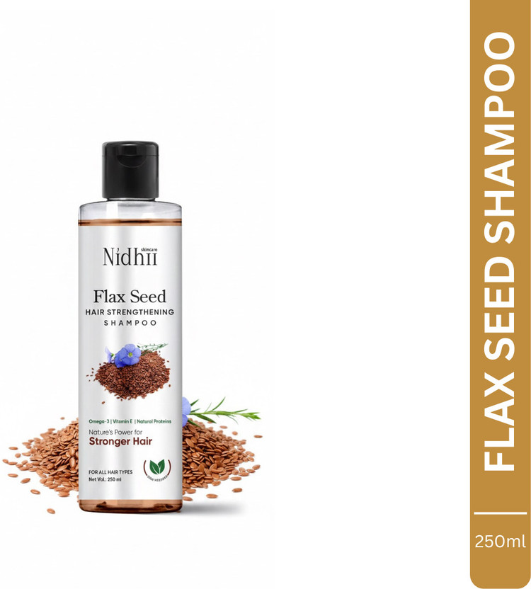 Nidhii Nidhii Skincare Flax Seed Hair Strengthening Shampoo with Flax Seed, Amla, Shikakai & Bhringraj(250 ml) - Flipkart Deal