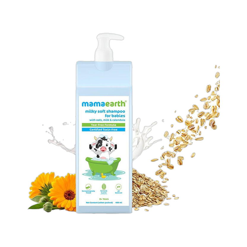 Mamaearth Milky Soft Shampoo with Oats, Milk and Calendula for Babies(400 ml)