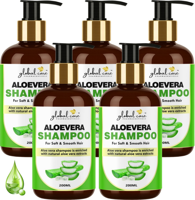 global care (Pack of 5) Aloe Vera Shampoo 200ml | Hair Cleansing & Scalp Care(1000 ml)
