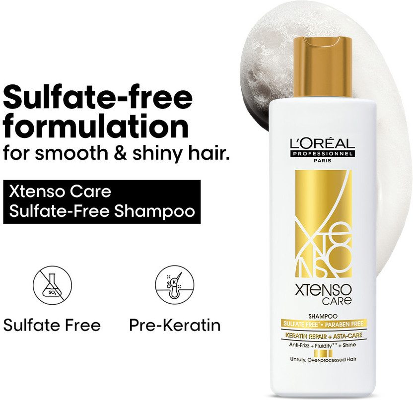 L'Oréal Professionnel Xtenso Care Sulfate-Free Shampoo For Frizz-Free, Shiny & Manageable Hair(250 ml)