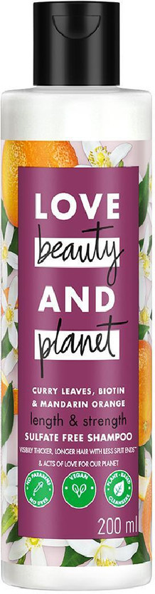 Love Love Beauty And Planet Curry Leaves, Biotin & Mandarin Sulfate Free Shampoo for long & strong hair(200 ml) - Flipkart Deal
