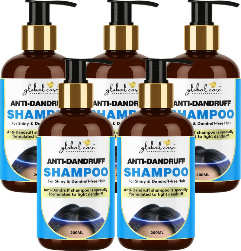 global care (Pack of 5) Anti-Dandruff Shampoo 200ml | Scalp Care & Hair Cleansing(1000 ml)