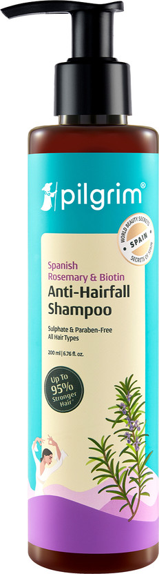 Pilgrim Spanish Rosemary Biotin Shampoo for Men & Women|Reduce Hair loss & Breakage(200 ml)