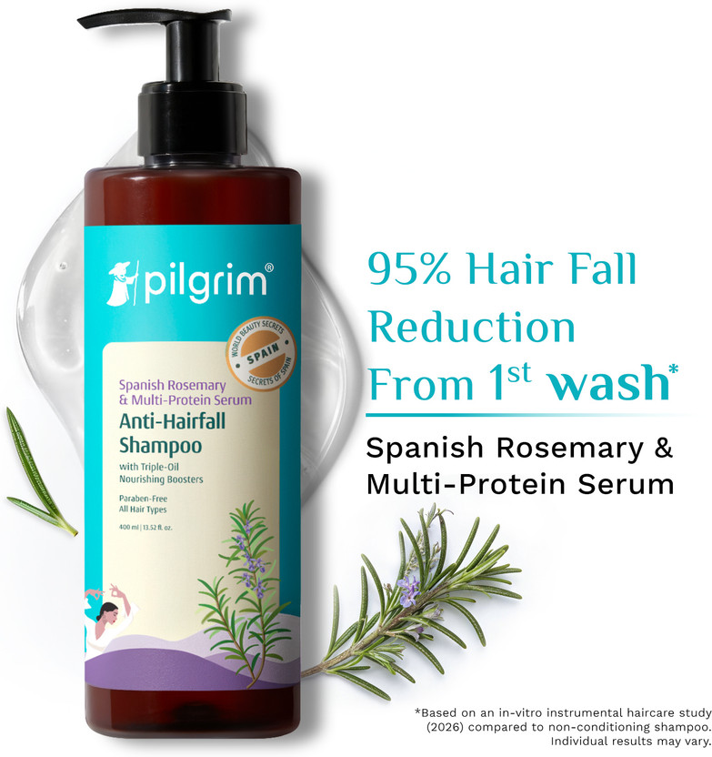 Pilgrim Spanish Rosemary Anti Hairfall Shampoo for Women & Men | Promotes Hair Growth(400 ml)