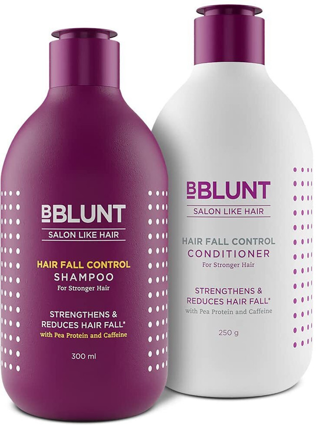 BBlunt Hair Fall Control Shampoo & Conditioner with Pea Protein & Caffeine- 300ML+250ML(550 ml)