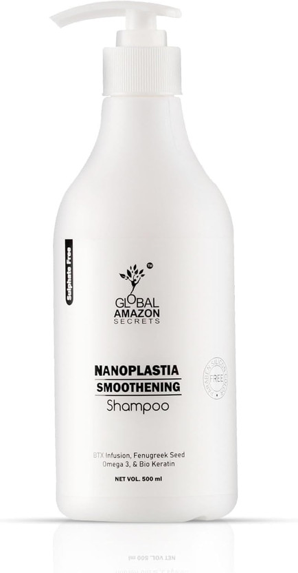 Global Amazon Secrets Premium Nanoplastia Smoothening Shampoo with fenugreek seeds & btx infusion,(500 ml)