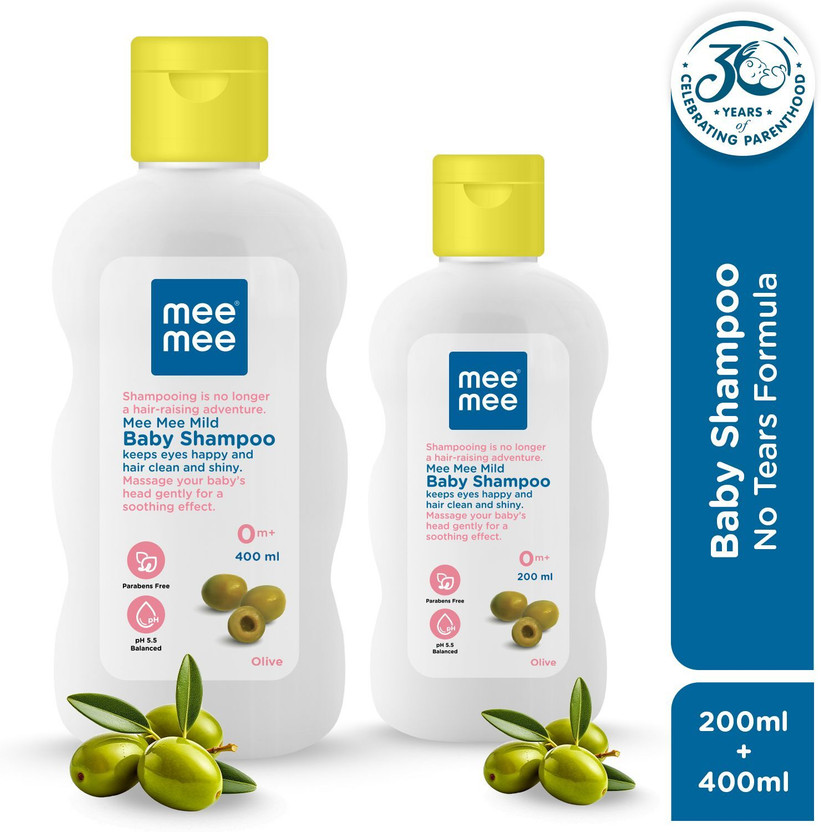 MeeMee Baby Shampoo Olive Extracts, Dermatologist Tested, Hypoallergenic, Tear Free(600 ml)