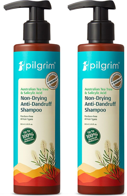 Pilgrim Australian Tea Tree Non-Drying Anti-Dandruff Shampoo Pack of 2(400 ml)