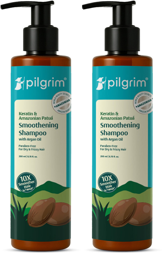 Pilgrim Advanced Patua & Keratin Smoothening Shampoo for Dry & Frizzy Hair Pack of 2(400 ml)