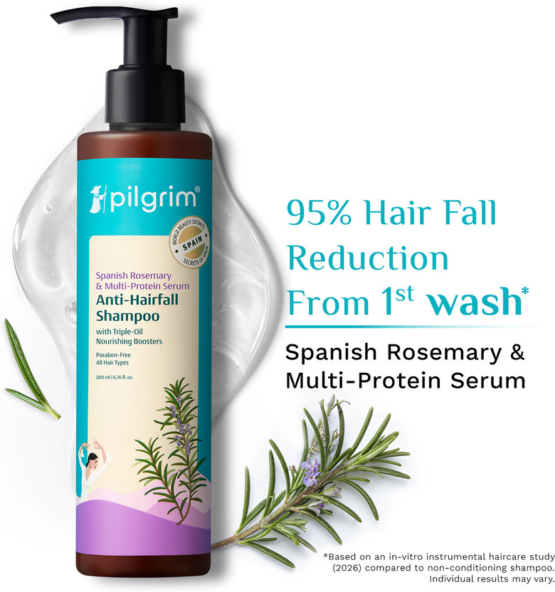 Pilgrim Spanish Rosemary Biotin Shampoo for Men & Women|Reduce Hair loss & Breakage(200 ml)