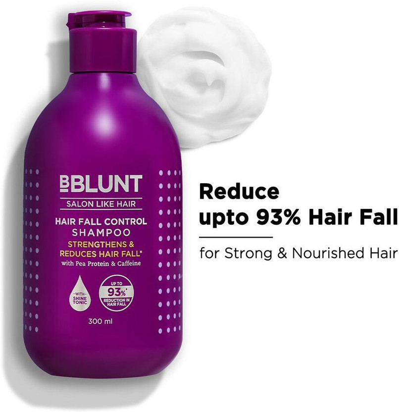 BBlunt Hair Fall Control Shampoo for Stronger with Pea Protein & Caffeine(300 ml)