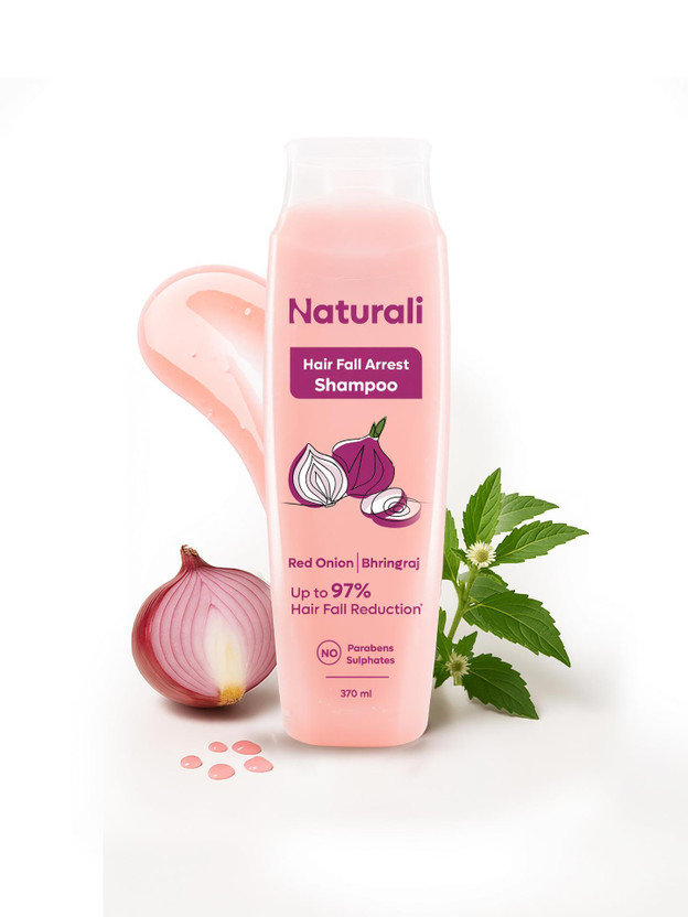 Naturali Hairfall Control Shampoo for Women| Control upto 97%| With Onion & Bhringraj(370 ml)