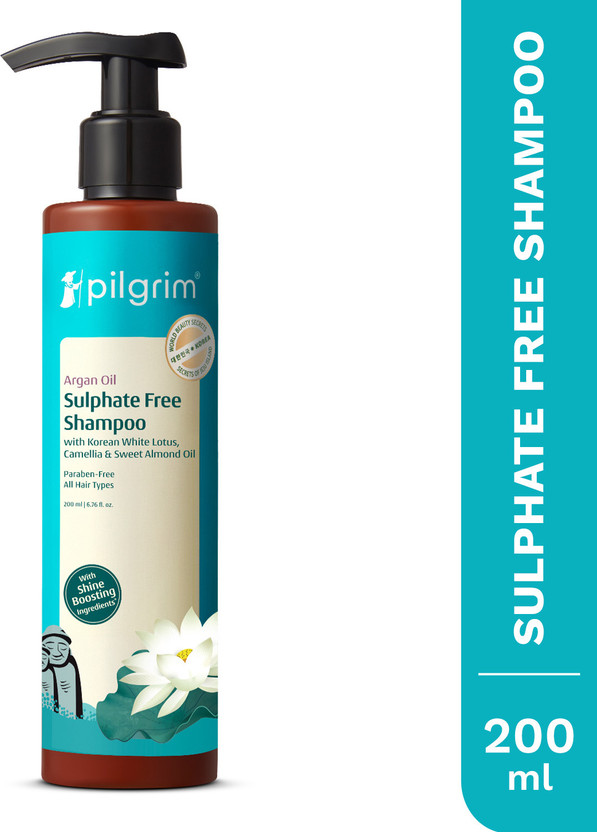 Pilgrim Sulfate Free Shampoo| Non Foaming | with Argan Oil, White Lotus & Camellia | Korean K-Beauty | Cleans Gently, Nourishes & Fights Hair Fall | All Hair Types | Sulfate & Paraben Free(200 ml)