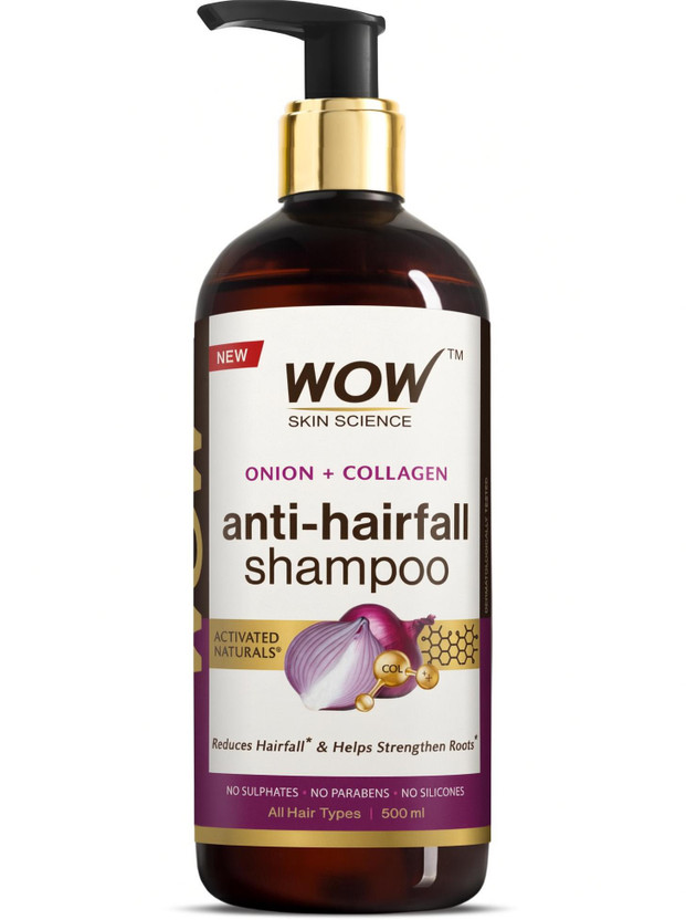 WOW SKIN SCIENCE Onion & Collagen Anti-Hairfall Shampoo | New & Improved Formulation(500 ml)