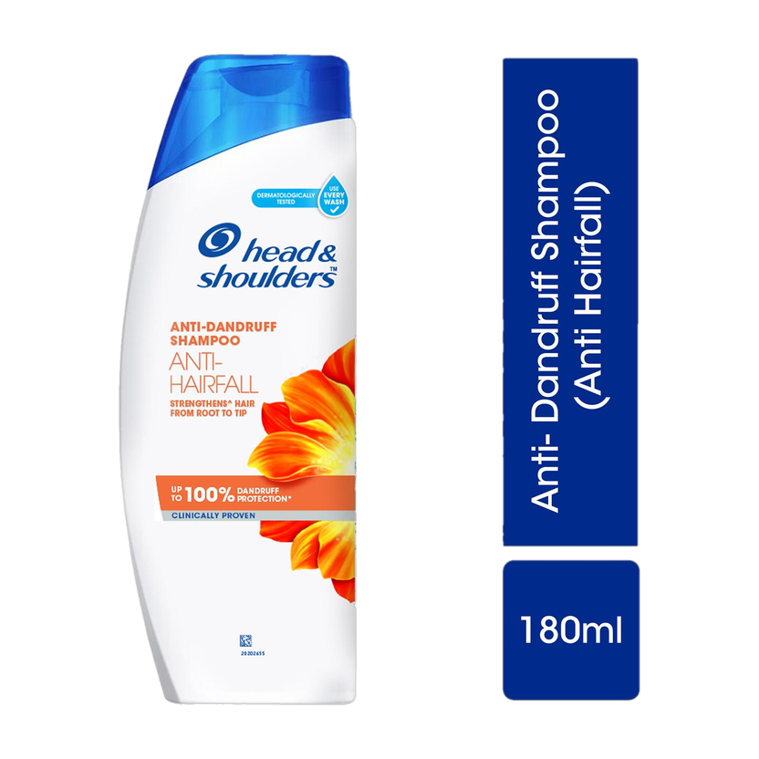 HEAD & SHOULDERS Anti-Hairfall Shampoo for Dandruff-Free & Stronger Hair(180 ml)