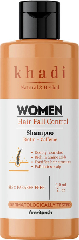 AMRITANSH Khadi WOMEN Anti-Hair Fall Shampoo with Biotin, Caffeine & Amino Acids(210 ml)