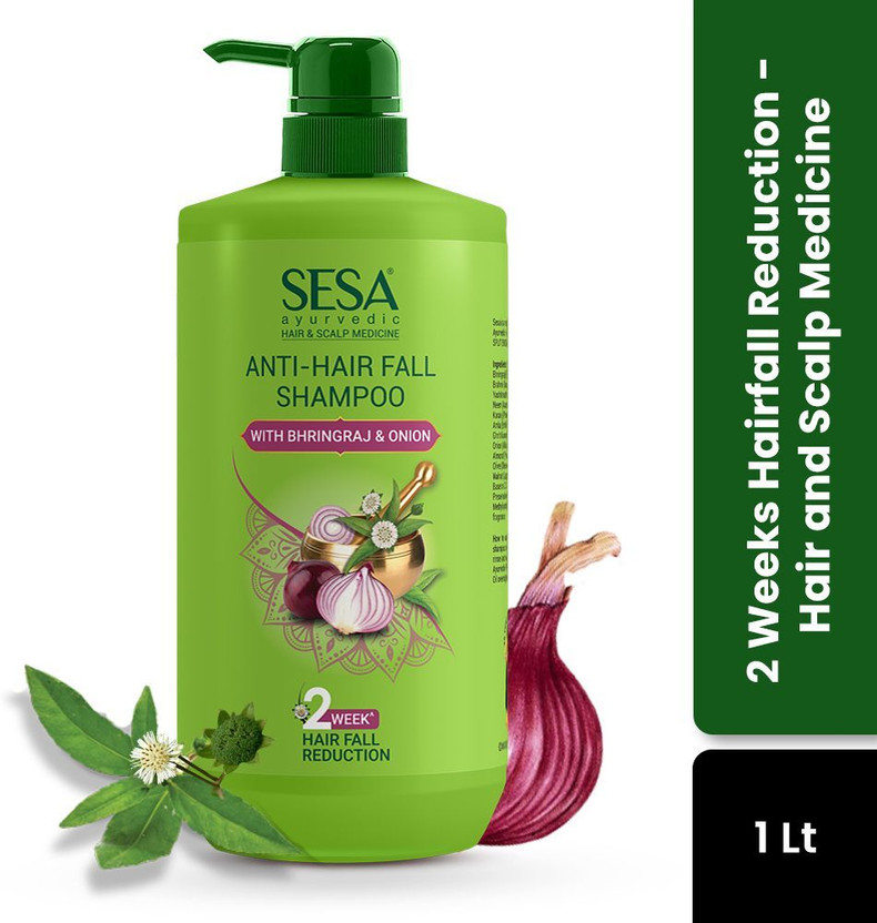 SESA Ayurvedic Anti-Hair Fall Shampoo with Bhringraj and Onion for Soft & Shiny Hair(1000 ml)