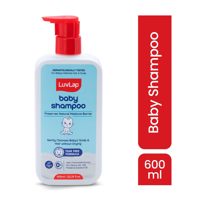 LuvLap Milky Soft Baby Shampoo - 600ml, Tear Free Formula, With Milk Protein, Vitamin E(600 ml)
