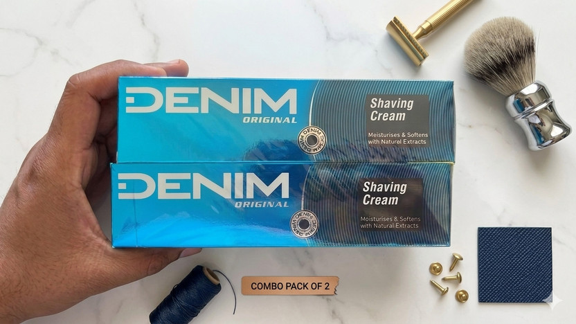 DENIM DENIM Original Shaving Cream Moisturizes & softens shaving cream 91g Pack of 2(182 g) - Flipkart Deal