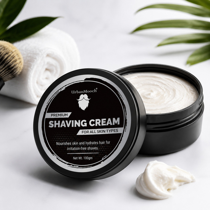 UrbanMooch Shaving Cream For Men with Shea Butter, AloeVera and Coconut For Smooth Shave(100 g)