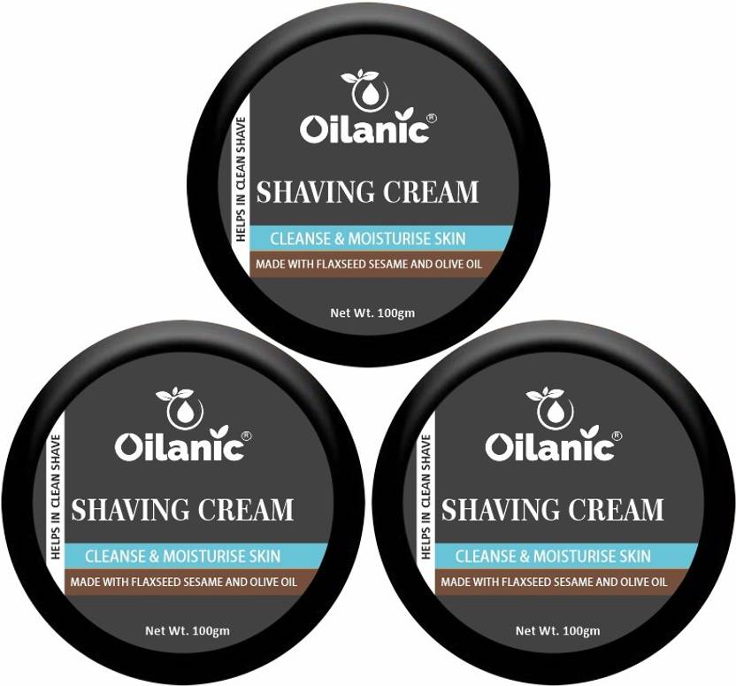 Oilanic Natural Shaving Cream For Men with Shea Butter Combo Pack of 3