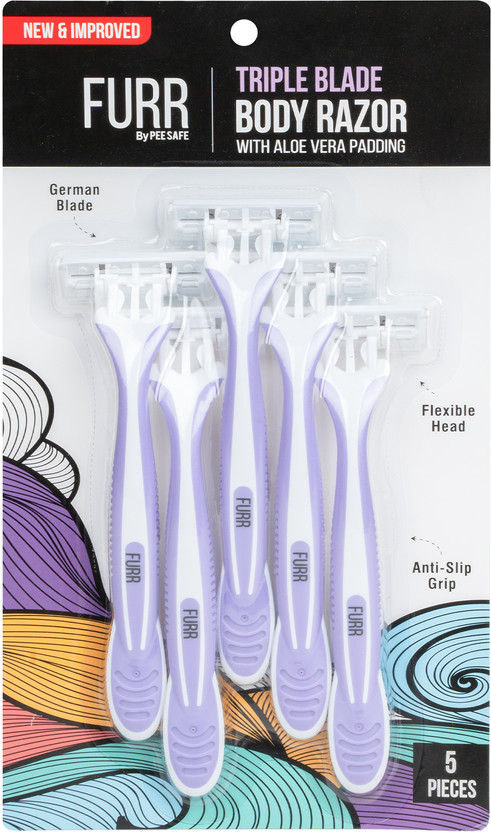 FURR By Pee Safe Disposable Body Shaving Razor | Ultra-thin Blade For The Smoothest Shave, Women(Pack of 5)