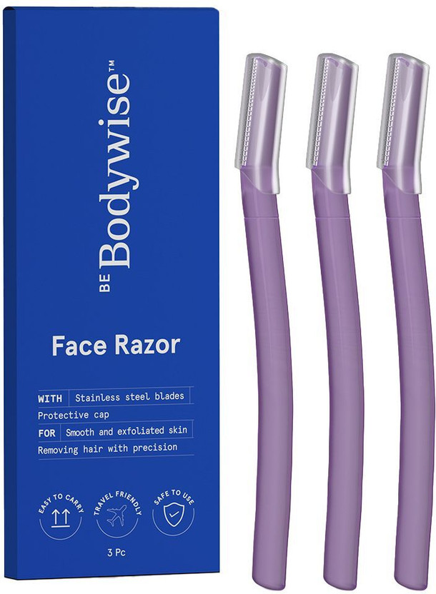 Be Bodywise Reusable Face Razor For Women for Facial Hair | For Eyebrow, Upper lip, Chin, Men & Women(Pack of 3)