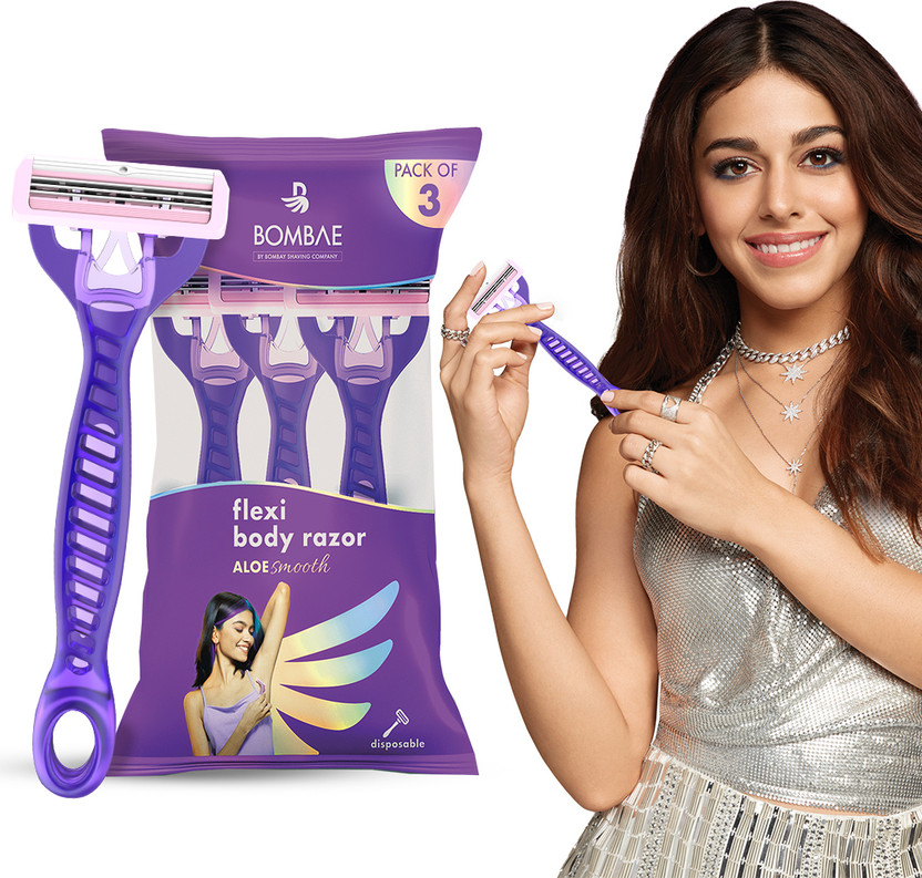 Bombae Flexi Body Razors for Women - 3 | Hair Remover for Arms, Underarms, Bikini, Legs, Women(Pack of 3)