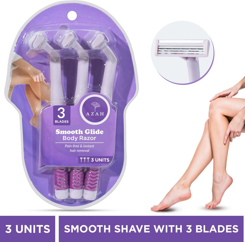 AZAH Disposable Body Shaving Razor For Women|Quick And Painless Body Hair Removal For, Women(Pack of 3)