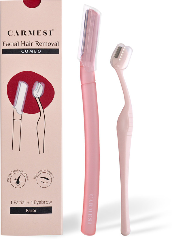 Carmesi Face Hair Removal Combo | 1 Face Razor & 1 Eyebrow Razor | Instant & Painless, Women(Pack of 2)