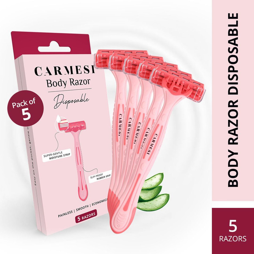 Carmesi Disposable Body Razors for Women | Safe, Hygienic & Economical, Women(Pack of 5)