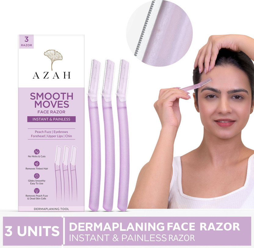 AZAH Reusable Dermaplaning Face Razor For Facial Hair | Eyebrows,Upper Lip, Women(Pack of 3)