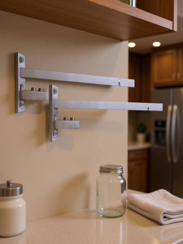 ATLANTIC F Type Glass Shelf Bracket 10 inch (Stainless Steel, Silver Matt Finish, Adjustable 6/8/10/12 mm, Pack of 4 Piece) 24.2CM Shelf Bracket(Steel)