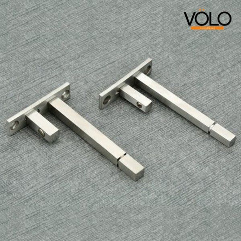 Hyderon F Type Glass Shelf Bracket Square 12 Inches 12 Inch, 1.5 Inch Shelf Bracket(Stainless Steel)