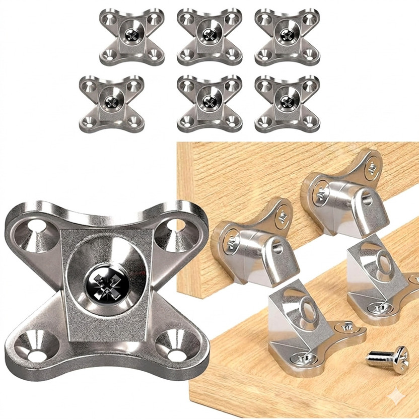 Jiyancreation 6 Piece Zinc Alloy Hardware for Cabinets & Shelves 3.37 Shelf Bracket(Stainless Steel)