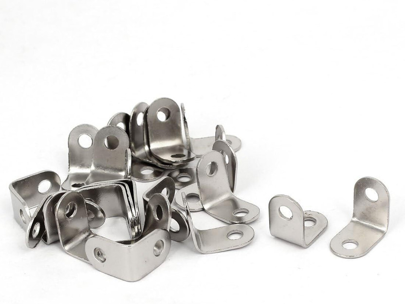 Tia L Shape Angle to Joint Boxes, Hardware Furniture Fitting and DIY Works 15x10mm Shelf Bracket(Stainless Steel)