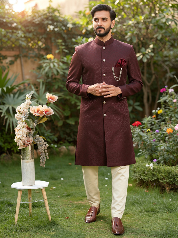 Ethzy Self Design Sherwani