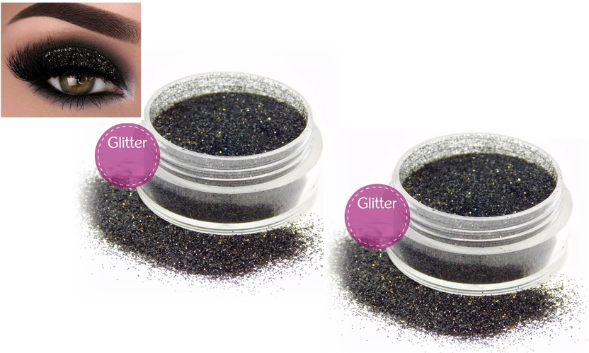 ADJD Combo Black Sparkles Nail Art Glitter Powder Body Face Hair Glitter Bulk(Black)